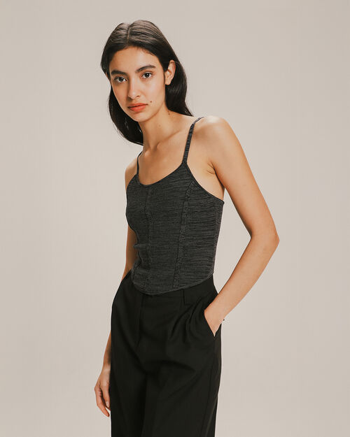 Crop Top Gris Tipo Corset